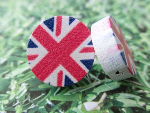 Stoff Knopf Ohrstecker Button Muster